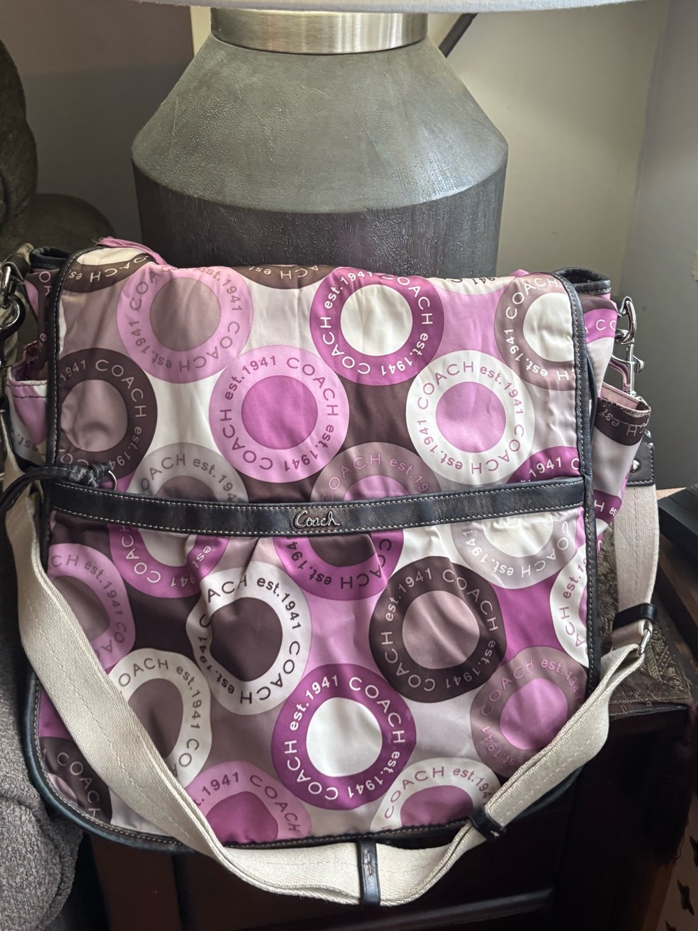 Authentic Coach 1941 Baby bag magnetic closure satin flap bag